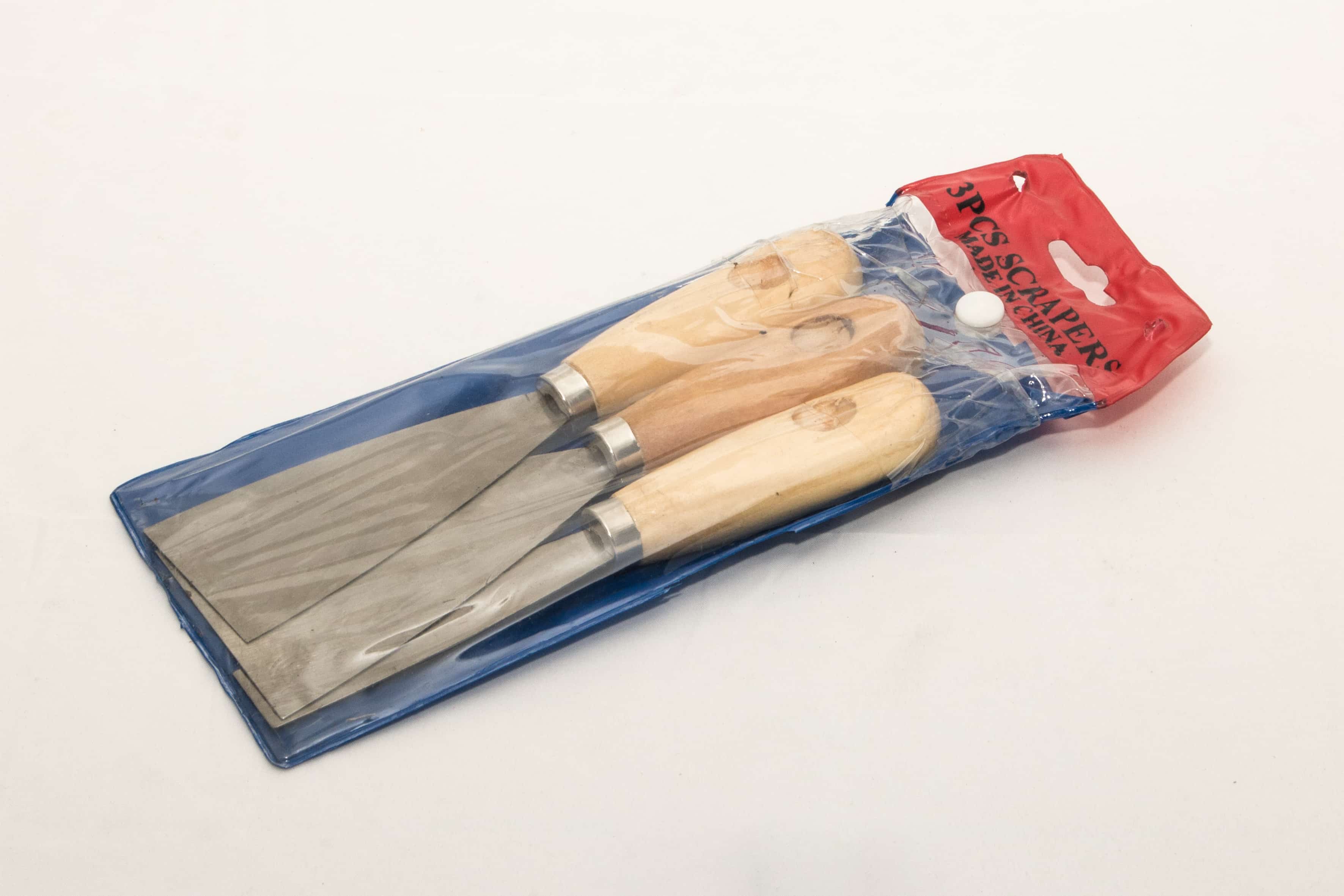 ESPÃTULA PINTOR MANGO MADERA X 3 PIEZAS (1" 2" 3") "CONNOR" - BOLSA PVC