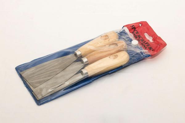 ESPÃTULA PINTOR MANGO MADERA X 3 PIEZAS (1" 2" 3") "CONNOR" - BOLSA PVC